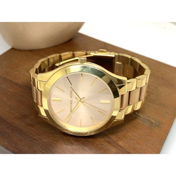 Michael Kors Women's Watch MK3493 Runway Quartz Two Tone Stainless Steel 42mm - Picture 7 of 13